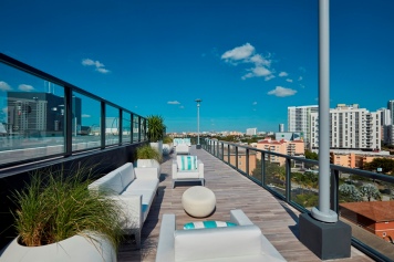 Rooftop seating for enjoying the Miami skyline